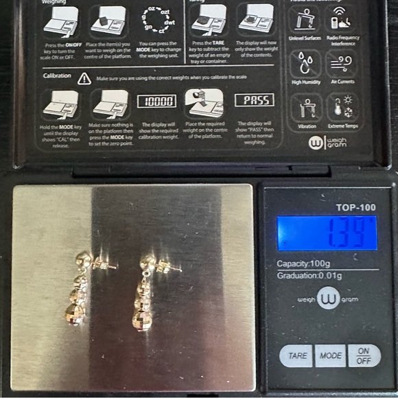 14k Solid Gold Dangle Disco Ball Earrings - Picture 4 of 15